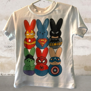 2T superhero bunnies Easter Tee